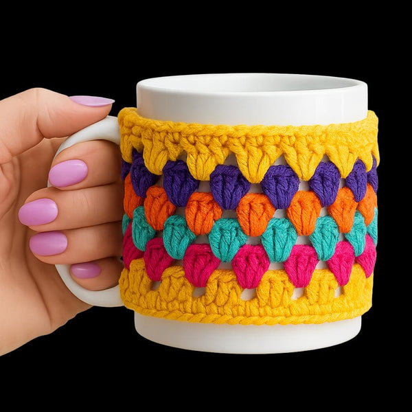 Crochet Mug Cozy Pattern: Beginner-Friendly Cup Sleeve (PDF Pattern)