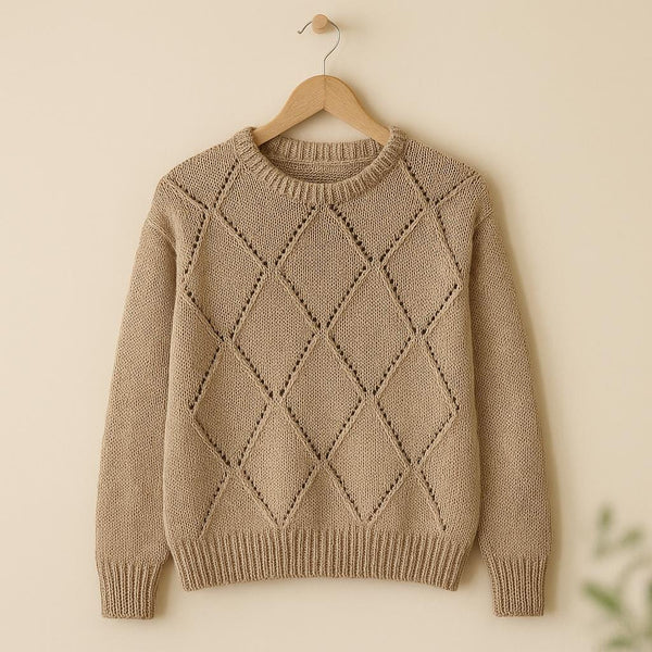 Diamond Lattice (Baklava) Sweater : PDF Knitting Pattern • Instant Digital Download