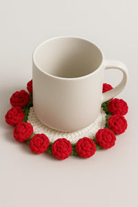 Rose Bouquet Coaster Crochet Pattern: Floral Table Decor (PDF)