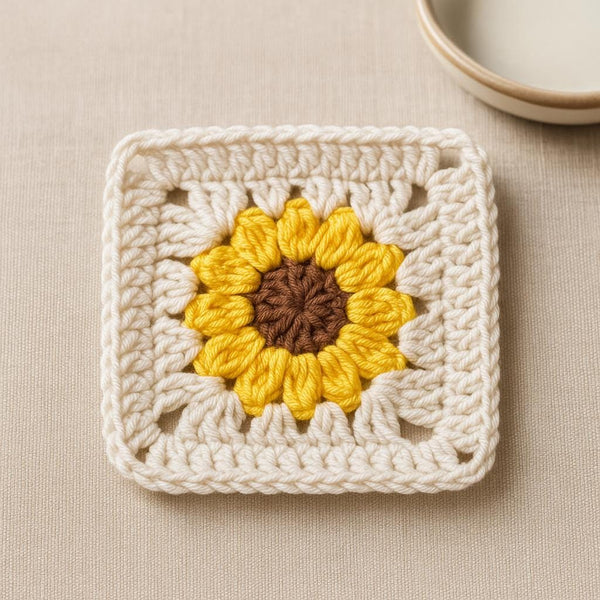 Puffy Flower Crochet Granny Square Motif Pattern (PDF)