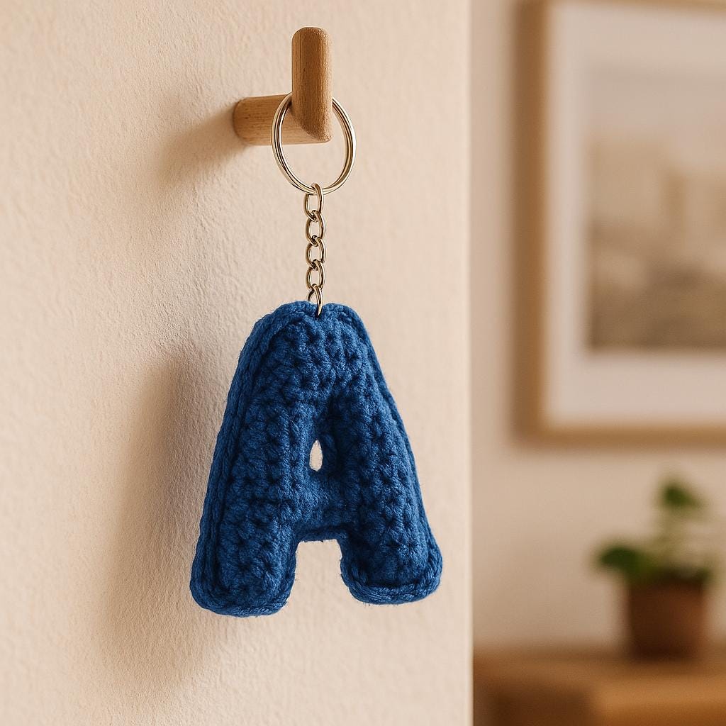 Amigurumi Letter A Crochet Pattern PDF: Beginner Alphabet Keychain