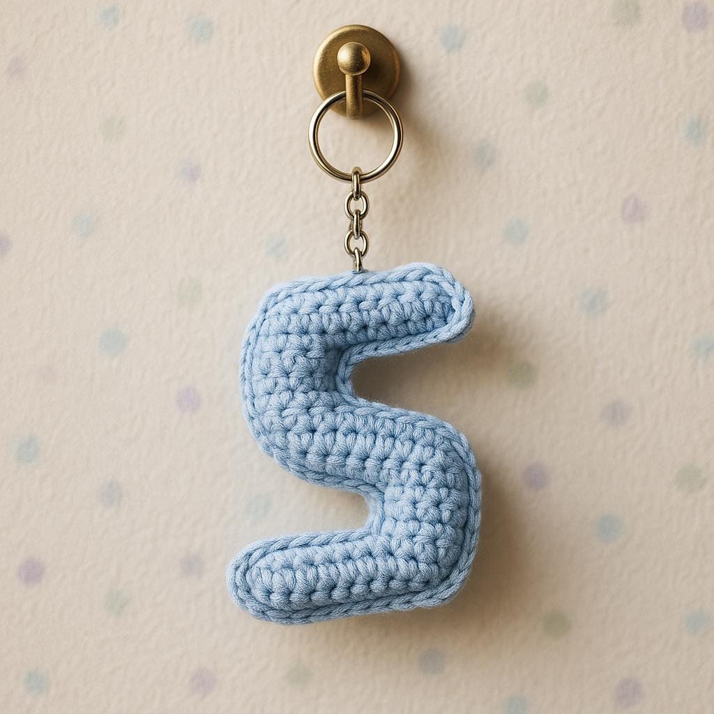 Amigurumi Letter S Crochet Pattern: Stuffed Alphabet Keychain (PDF Pattern)