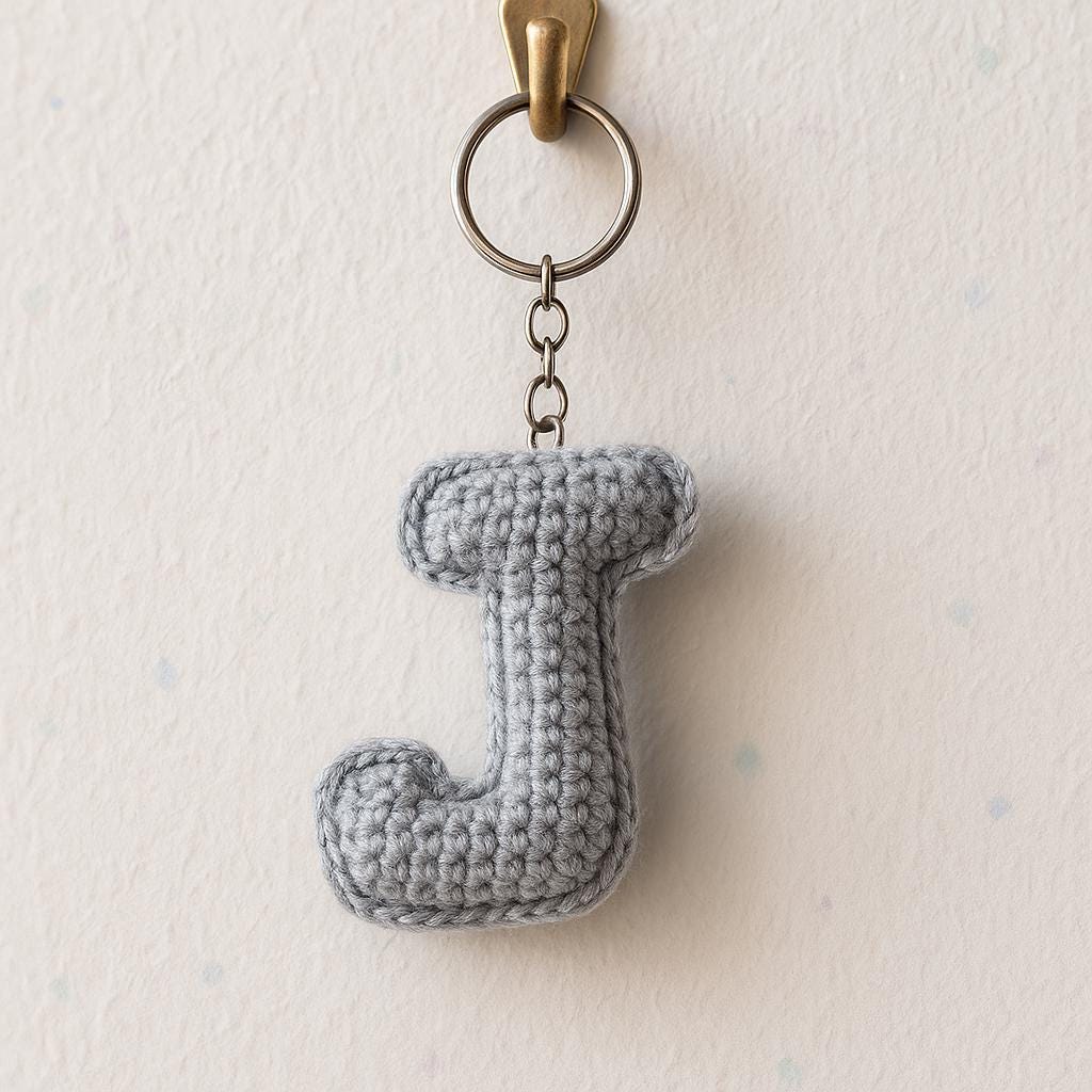 Amigurumi Letter J Crochet Pattern: Stuffed Alphabet Keychain (PDF Pattern)