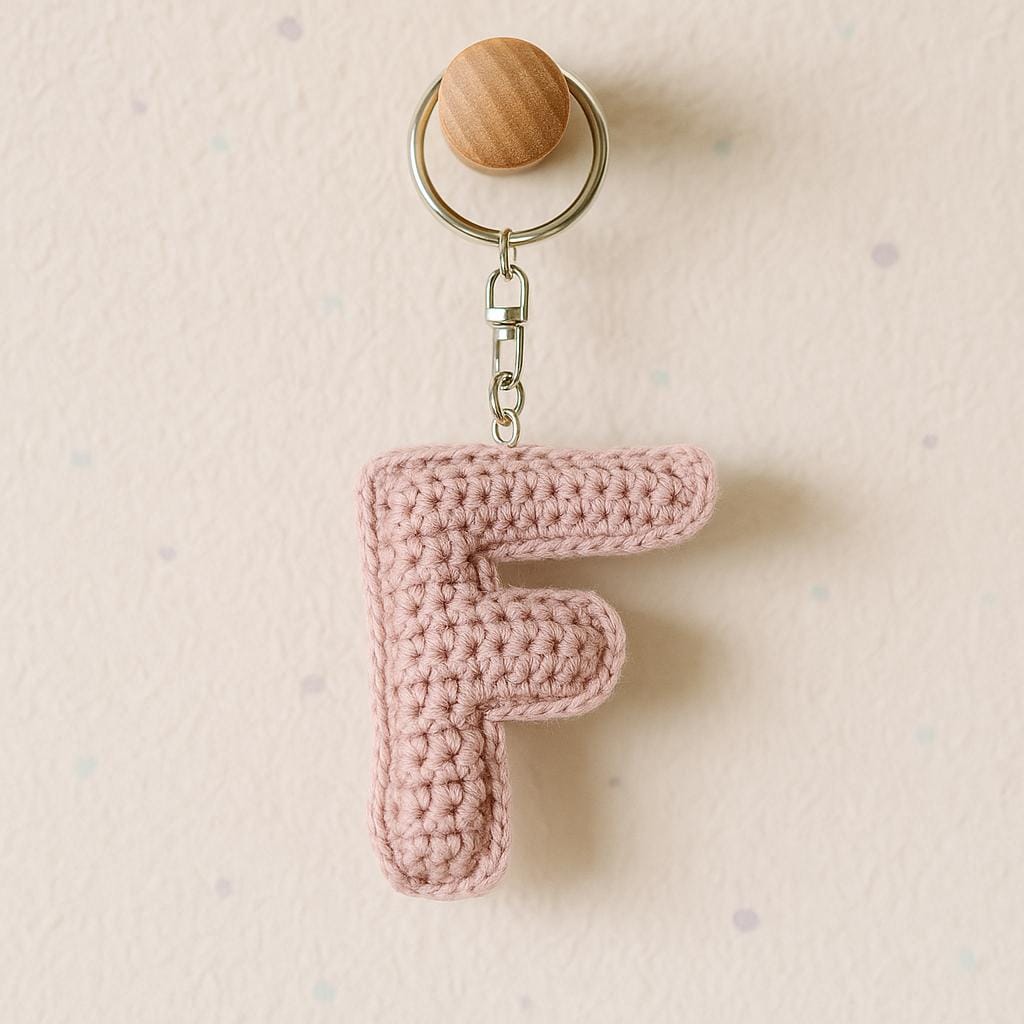 Amigurumi Letter F Crochet Pattern PDF : Stuffed Alphabet, Keychain or Bag Charm