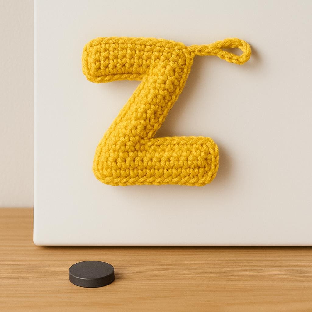 Amigurumi Letter Z Crochet Pattern PDF : Stuffed Alphabet Keychain or Magnet