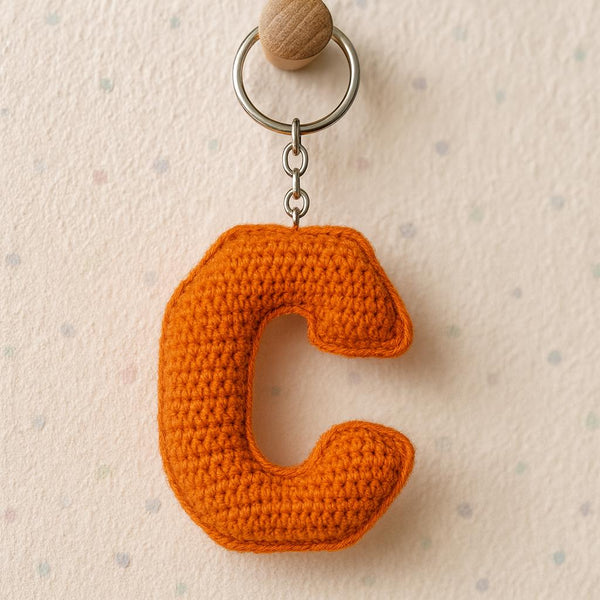 Mini Amigurumi Letters C  Crochet Pattern PDF : Stuffed Alphabet Keychain Charm