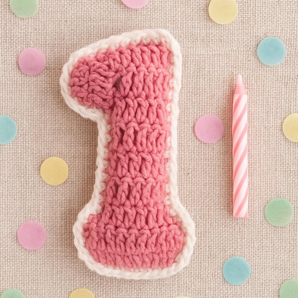 Crochet Number 1 Pattern PDF : Birthday Garland Number, Nursery Room Décor