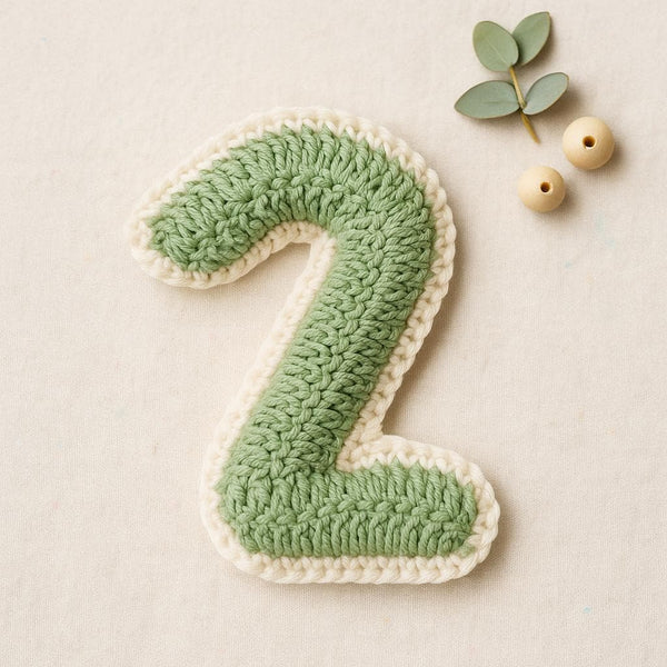 Crochet Number 2 Pattern PDF : Stuffed Amigurumi Digit Two, Birthday Garland Number,