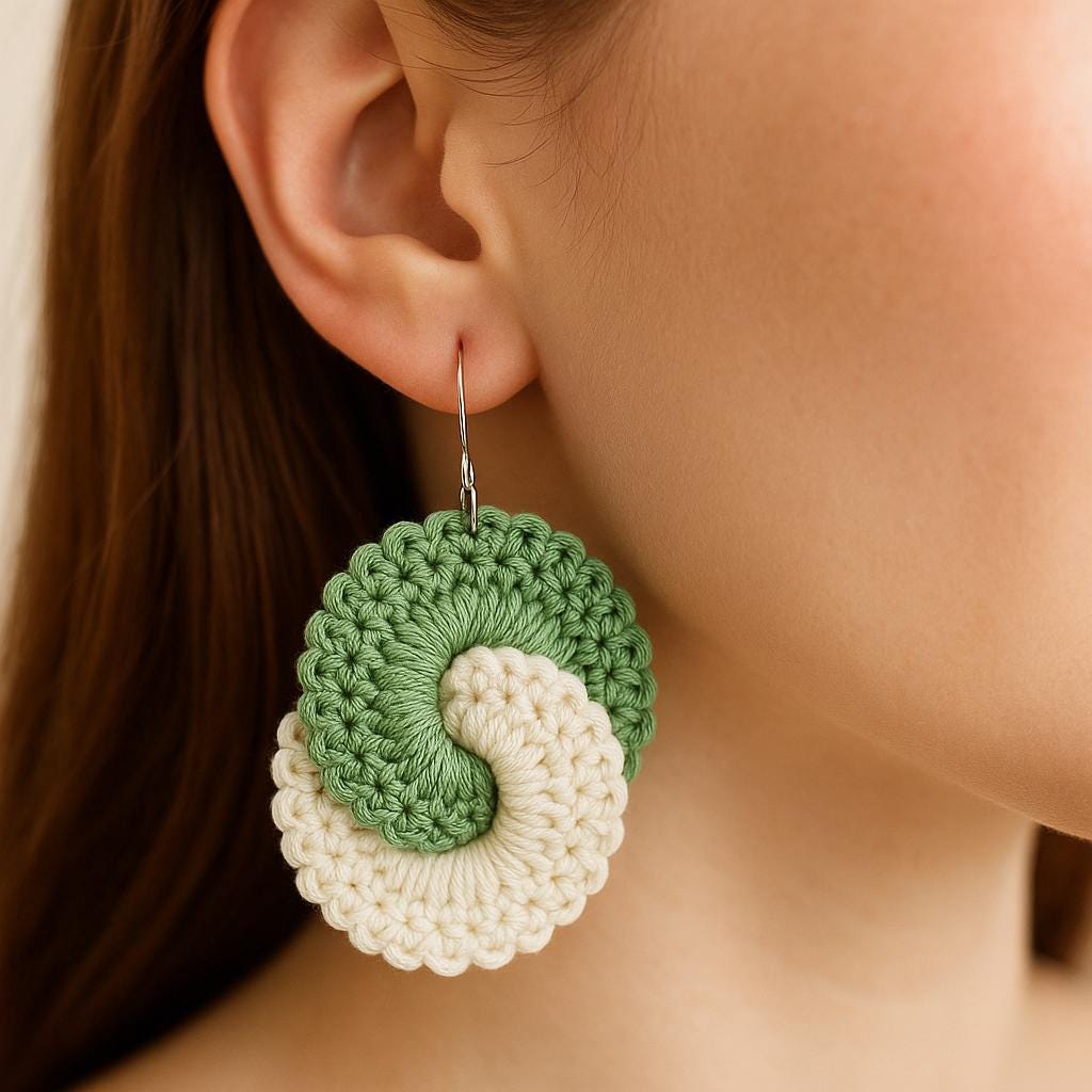 Two-Tone Hoop Earrings – Crochet PDF Pattern/  Instant PDF /  • Easy& Quick