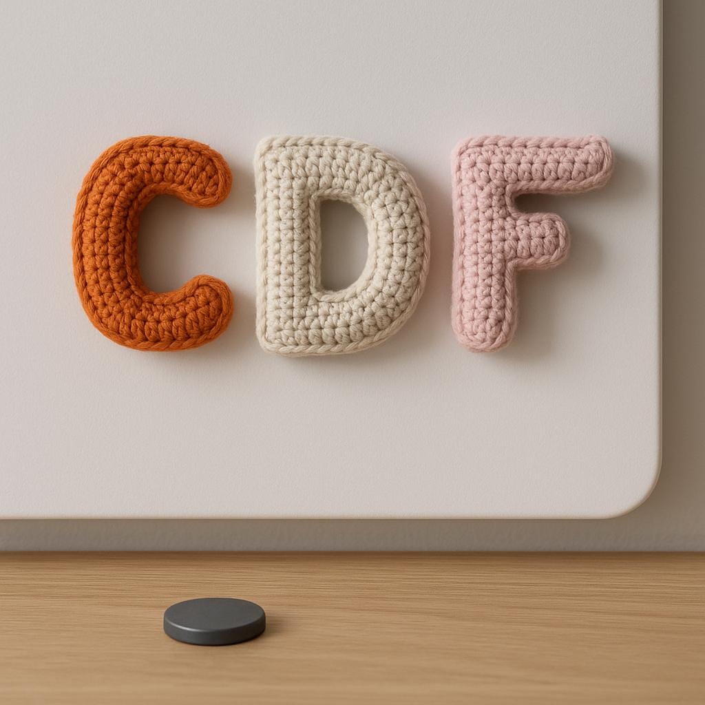 Amigurumi Letter C D F Crochet Pattern Set PDF : Stuffed Alphabet Letters, Keychain