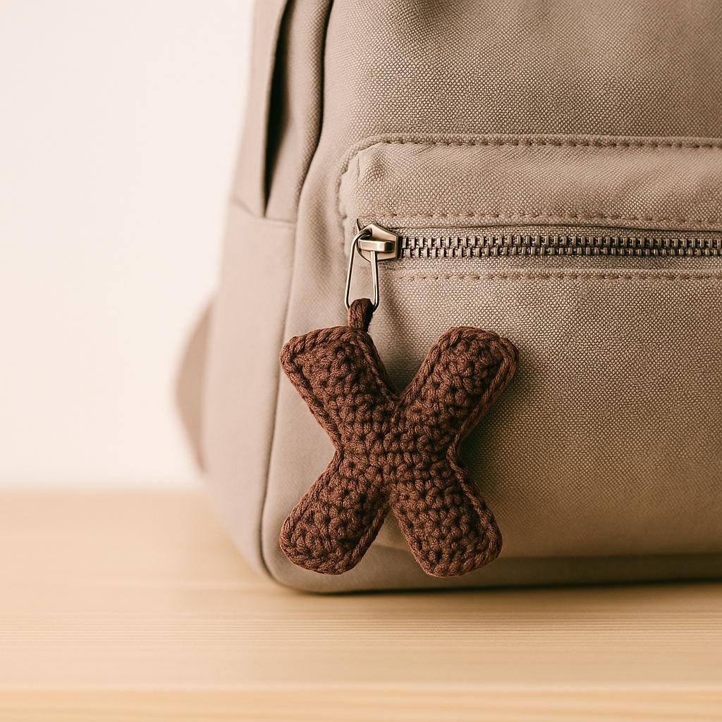 Amigurumi Letter X Crochet Pattern PDF : 3D Alphabet Keychain, Digital Download