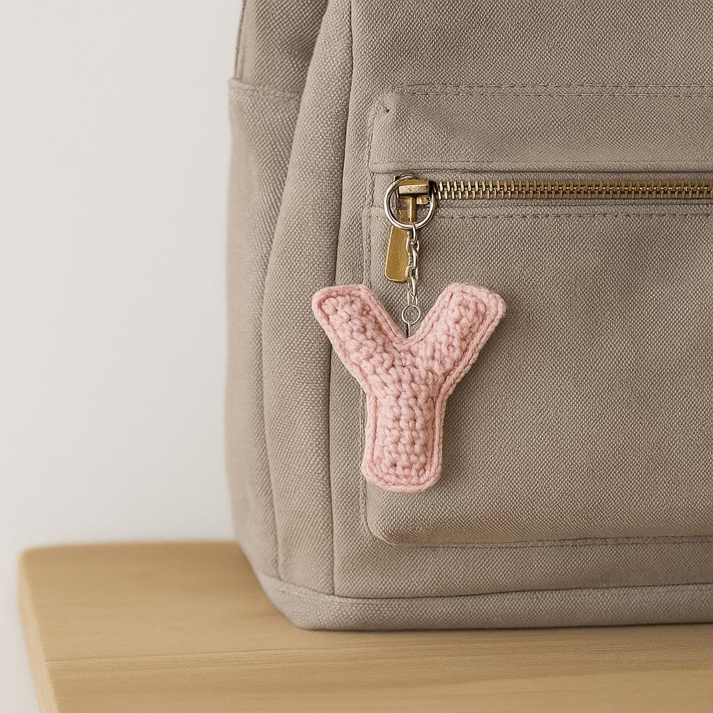 Amigurumi Letter Y Crochet Pattern PDF : Small Stuffed Alphabet Keychain or Magnet