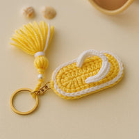 Crochet Flip-Flop Keychain Pattern PDF : Mini Sandal Keychain, Summer Beach Bag Charm