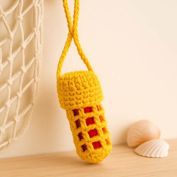 Lip Balm Holder Crochet Pattern PDF : Mesh Chapstick Cozy with Strap