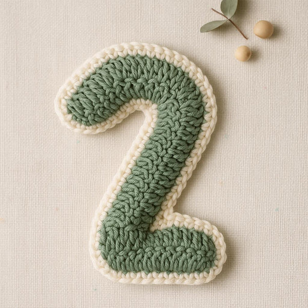 Crochet Number 2 Pattern PDF : Stuffed Amigurumi Digit Two, Birthday Garland Number,