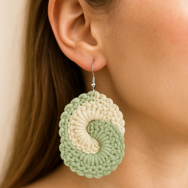 Two-Tone Hoop Earrings – Crochet PDF Pattern/  Instant PDF /  • Easy& Quick