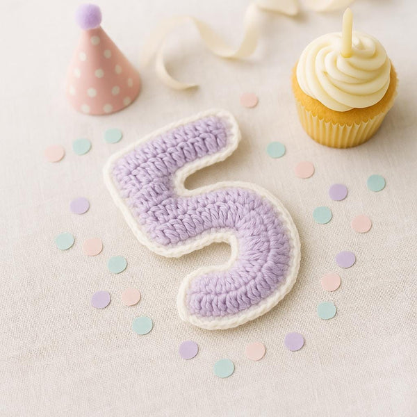 Crochet Number 5 Pattern PDF : 3D Stuffed Amigurumi Digit, Birthday Garland Numbe