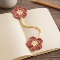 Flower Bookmark Crochet Pattern : Two-Flower Page Marker PDF
