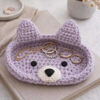 Dog Cat Glasses Holder Crochet Pattern PDF: Accessory  Holder, Oval Base