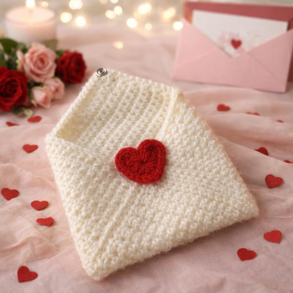 Love Letter Crochet Pattern PDF: Envelope Pouch, Single Crochet Rectangle
