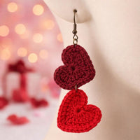 Crochet Heart Earrings Pattern PDF: Valentine Heart