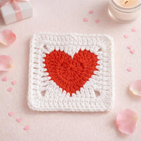 Heart in a Square Crochet Pattern PDF: Heart Motif Coaster