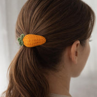 Bunny & Carrot Hair Clip Set : Crochet Appliqué PDF Pattern + Ribbon-Covered Snap Clip (Digital Download)