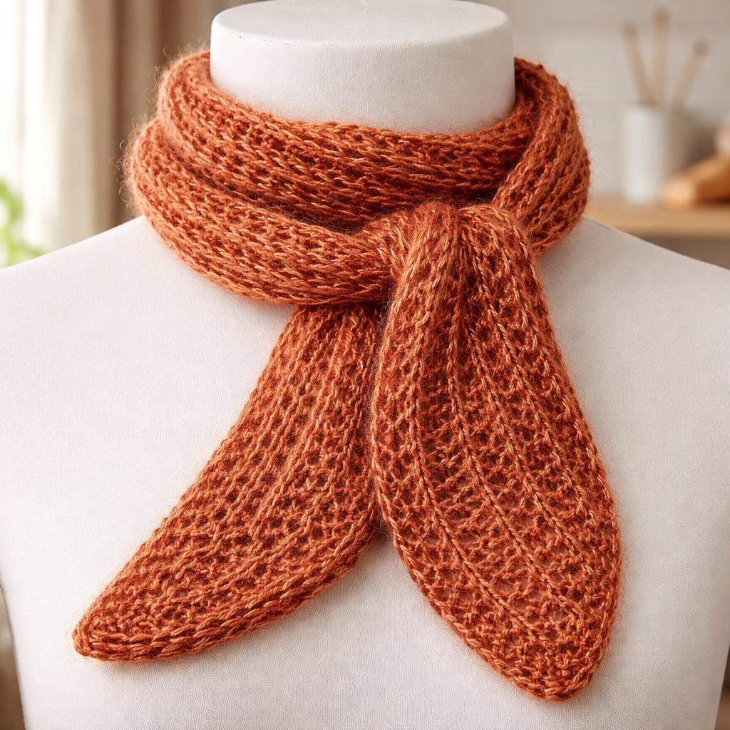Tiny Bandana Scarf Crochet Pattern: Mini Neck Scarf, Single Crochet with Side Decreases