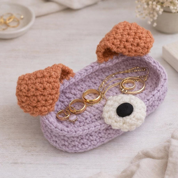 Dog Cat Glasses Holder Crochet Pattern PDF: Accessory  Holder, Oval Base