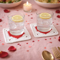 Heart in a Square Crochet Pattern PDF: Heart Motif Coaster