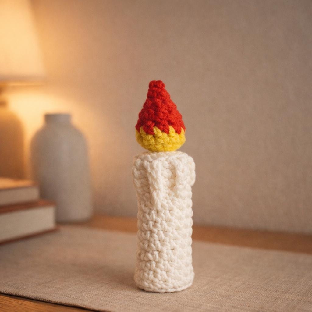 Crochet Candle Amigurumi Pattern PDF : Bag Charms, Keychain