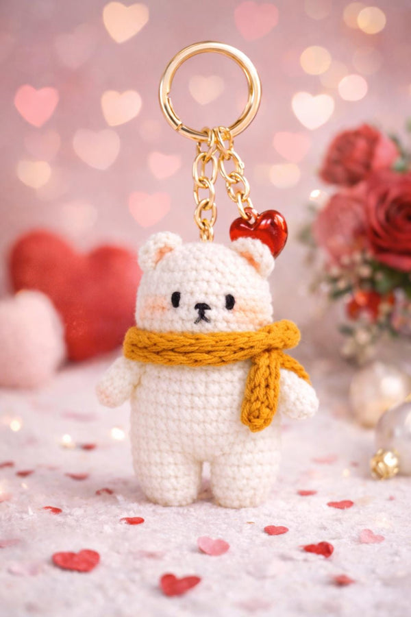 Valentine Bear Amigurumi PDF: Teddy Bear Keychain, Bag Charms