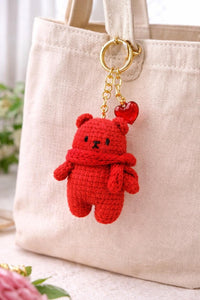 Valentine Bear Amigurumi PDF: Teddy Bear Keychain, Bag Charms