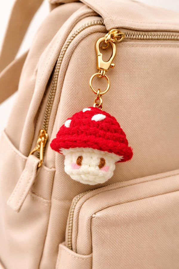 Crochet Mushroom Keychain Pattern: Amigurumi Charm PDF, Bag Charm, Instant Download