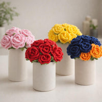 Rose Crochet Pattern PDF: Bouquet Flower DIY, Step by Step Instructions