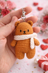 Valentine Bear Amigurumi PDF: Teddy Bear Keychain, Bag Charms
