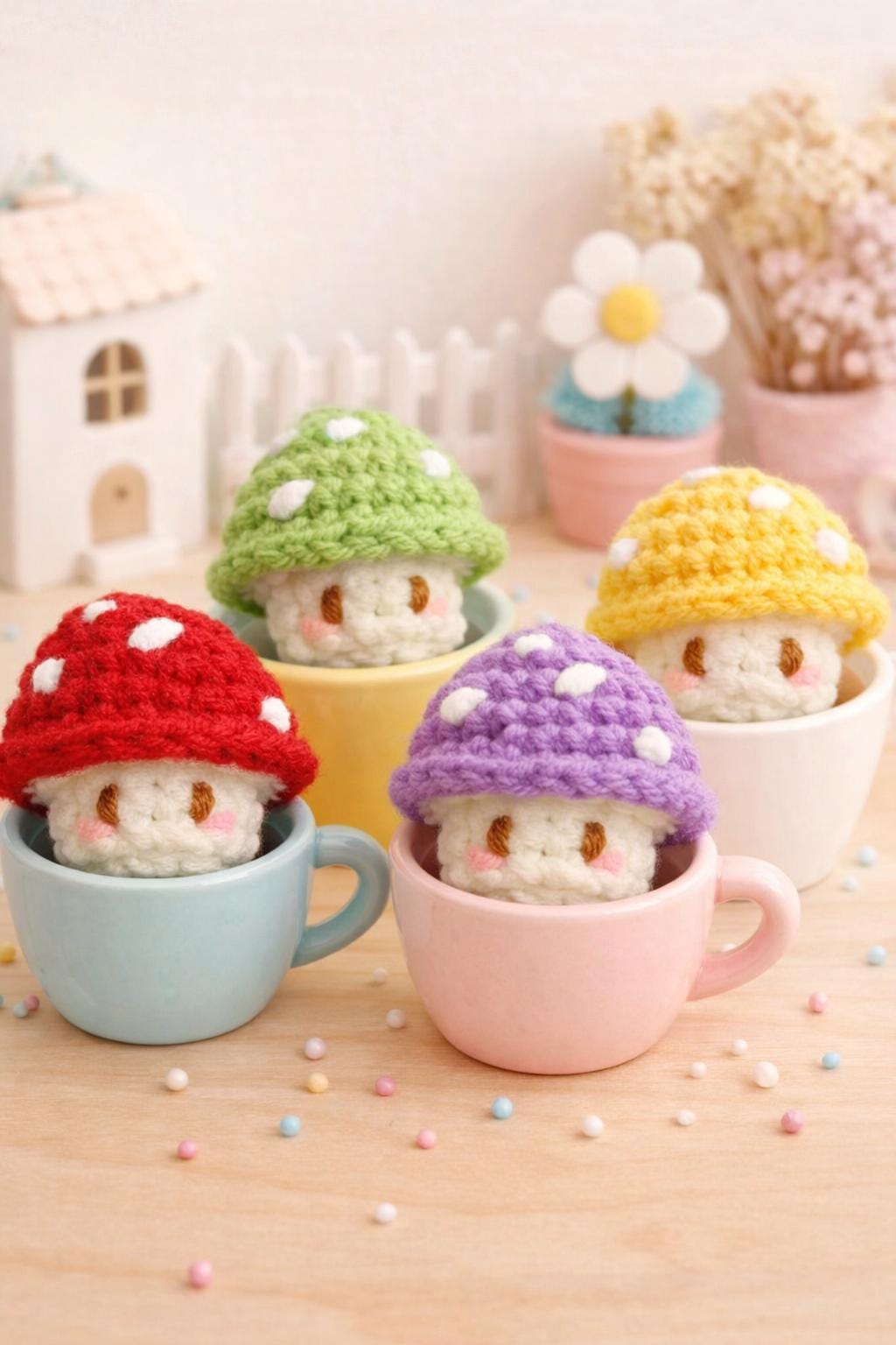 Crochet Mushroom Keychain Pattern: Amigurumi Charm PDF, Bag Charm, Instant Download
