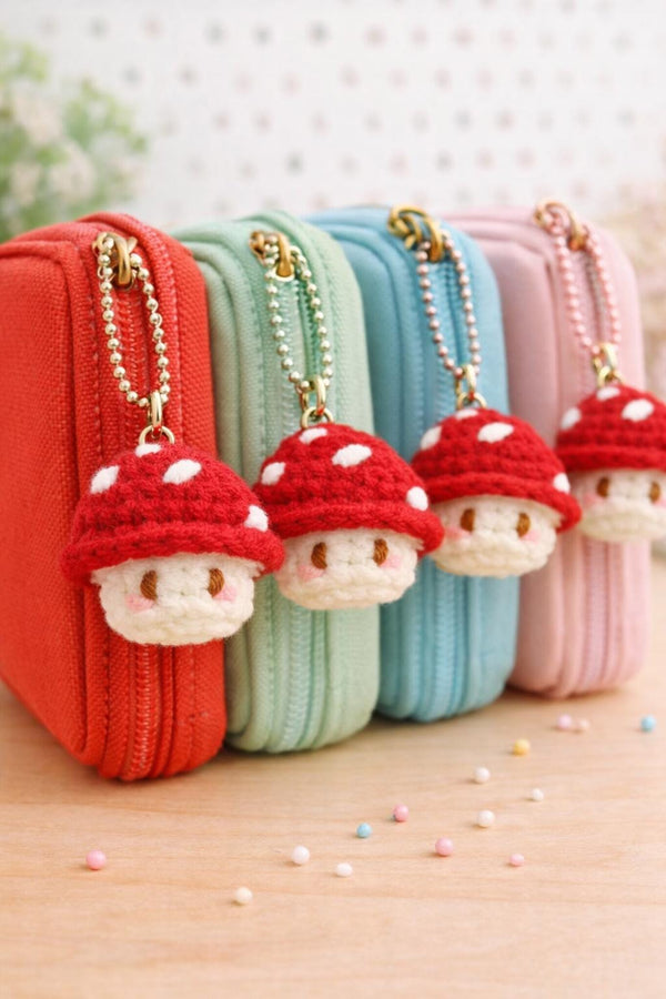Crochet Mushroom Keychain Pattern: Amigurumi Charm PDF, Bag Charm, Instant Download