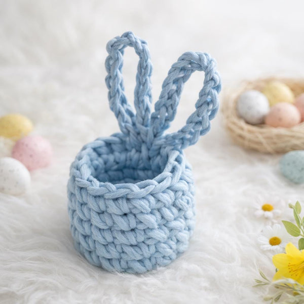 Easter Crochet Pattern Bundle: Bunny Plush, Coaster, Egg, Basket (PDF)