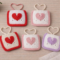 Crochet Heart Bag Charm Pattern PDF: AirPods Case,  Valentine Accessory