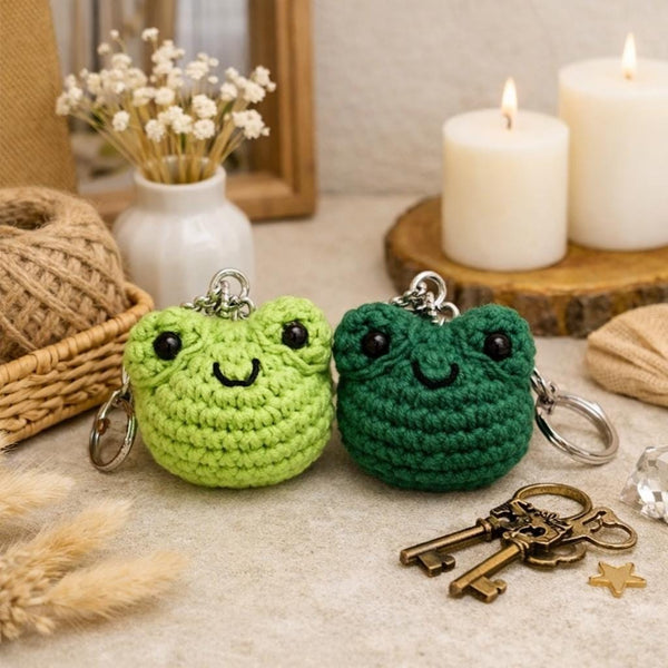 Mini Amigurumi Frog Crochet PDF Pattern: Bag Charms, Keychain