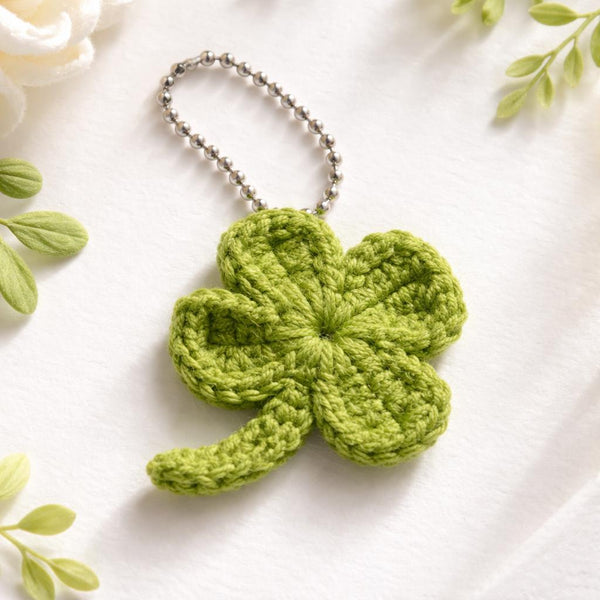 Crochet Four Leaf Clover Pattern: Easy Applique, Bookmark (PDF Download),  St Patricks Day