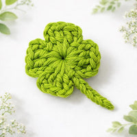 Crochet Four Leaf Clover Pattern: Easy Applique, Bookmark (PDF Download),  St Patricks Day