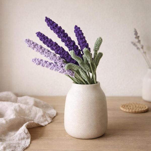 Crochet Lavender Flower Tutorial: Crochet Floral Decor, Instant PDF Download