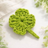 Crochet Four Leaf Clover Pattern: Easy Applique, Bookmark (PDF Download),  St Patricks Day